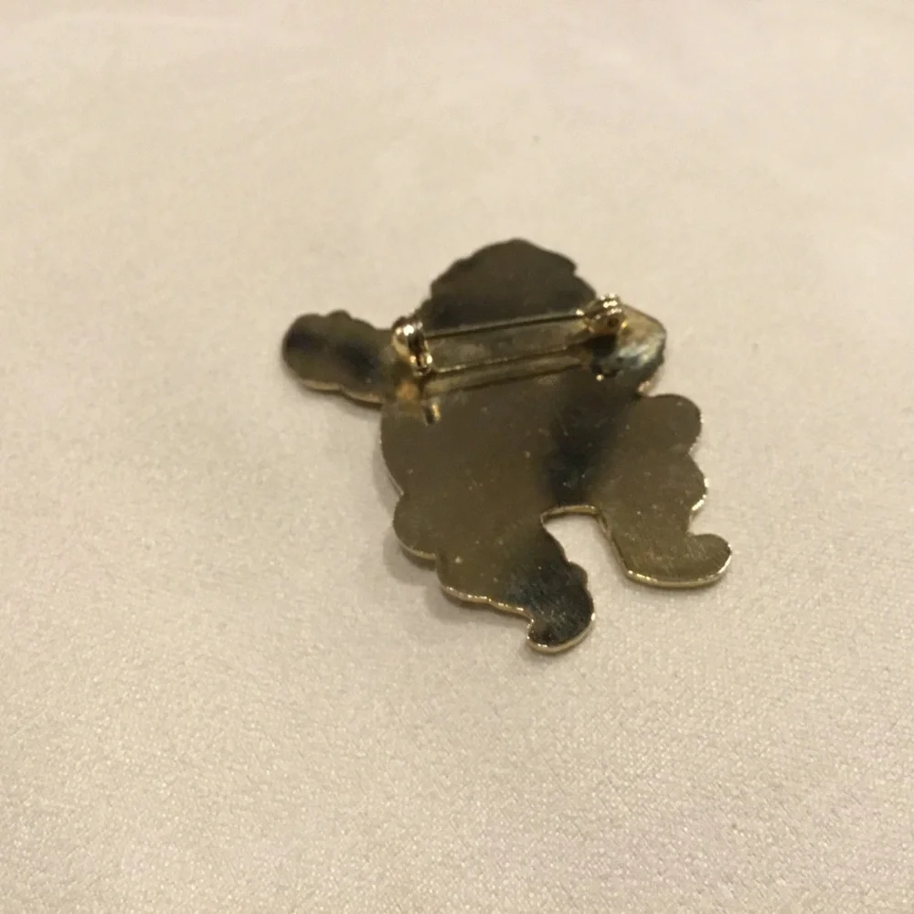 Vintage Jolly Red White & Black Enamel Dancing Santa Claus Christmas Holiday Pin - Picture 3 of 4